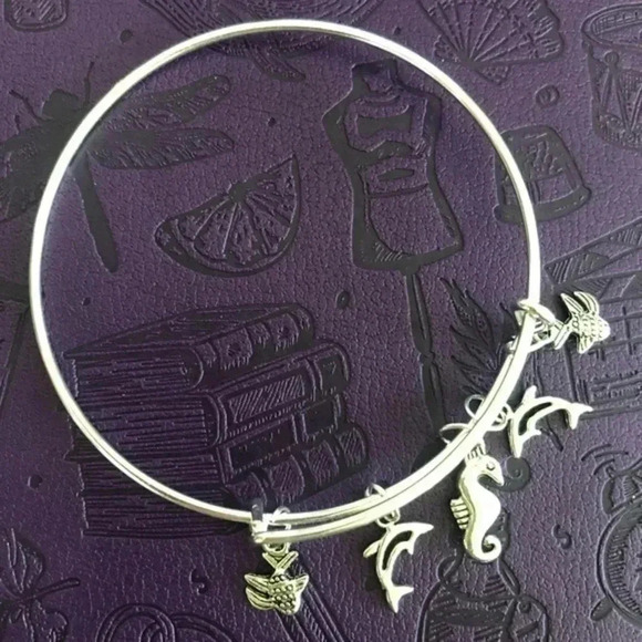 Beach Ocean Sea 4 High Polish Stainless Steel Adjustable Charm Bracelet NWT - Picture 1 of 3